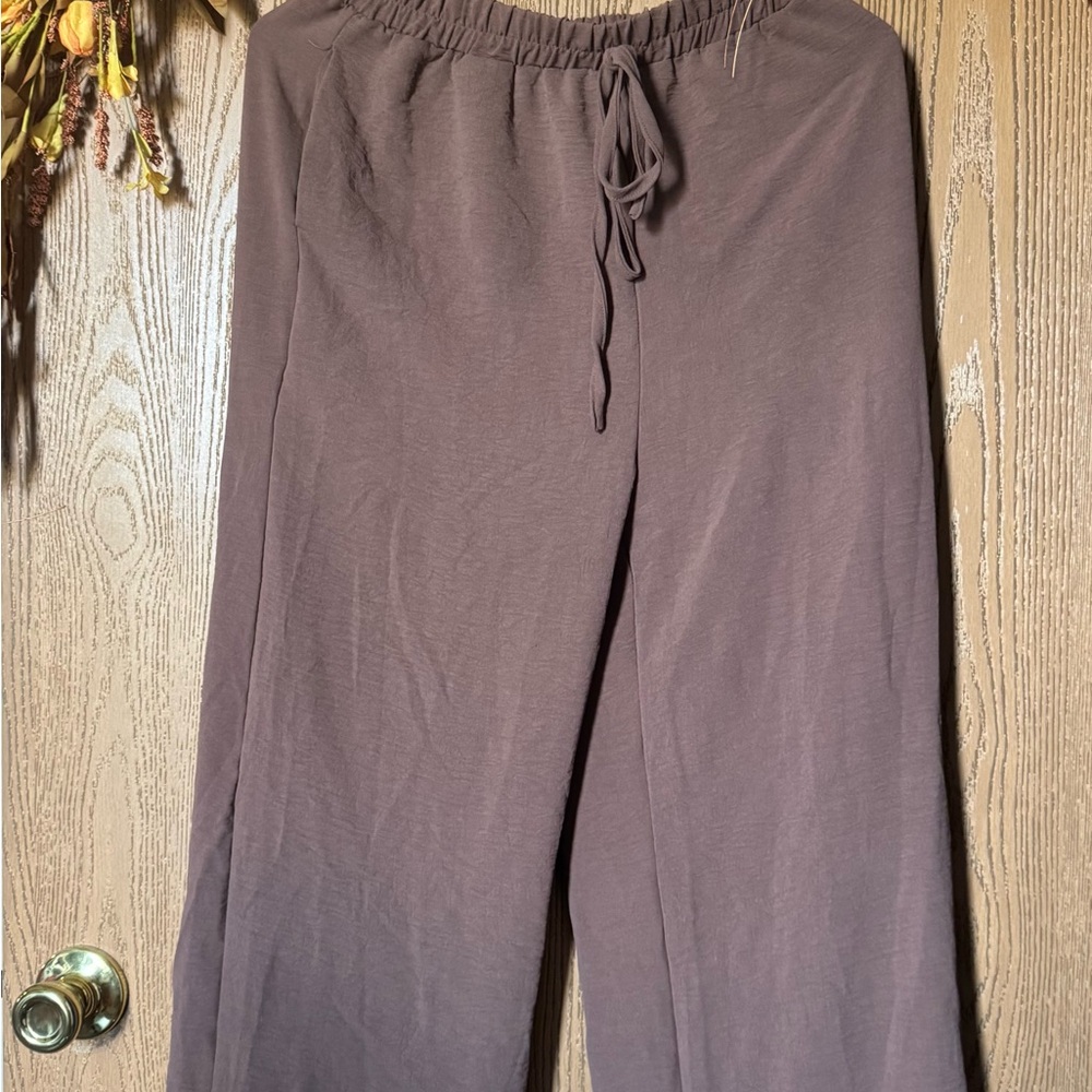 Casual Brown Wide-Leg Pants